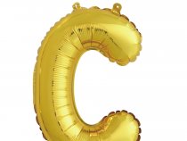 Шар с клапаном (16''/41 см) Мини-буква, С, Золото, 1 шт. в уп.