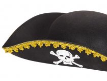 Шляпа, Грозный Пират, фетр, Черный, 1 шт.