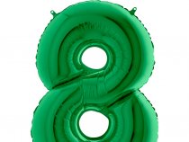 Шар (40''/102 см) Цифра, 8, Зеленый, 1 шт.
