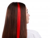 Цветные пряди для волос, на заколке, 5 гр., Красный, 50*3,3 см, 2 шт.