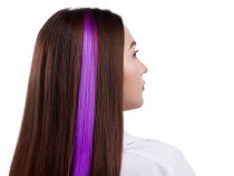 Цветные пряди для волос, на заколке, 5 гр., Фиолетовый, 50*3,3 см, 2 шт.