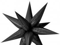 Шар 3D (26''/66 см) Звезда, Составная, Черный, 1 шт. в уп.