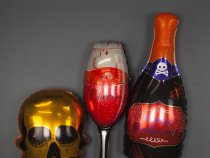 Шар (39''/99 см) Фигура, Бутылка Шампанское на Хэллоуин, 1 шт