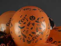 Шар (12''/30 см) Хэллоуин, Черный (299)/Оранжевый (220), пастель