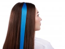 Цветные пряди для волос, на заколке, 5 гр., Голубой, 50*3,3 см, 2 шт.