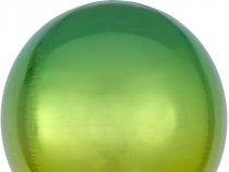 Шар 3D (22''/56 см) Сфера, Зеленый/Желтый, Градиент, 1 шт.